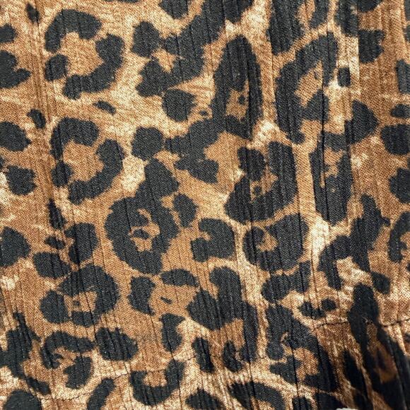Robert Louis Pants Womens Large Brown Black Animal Print Rayon Pull-on Capri - Picture 6 of 9